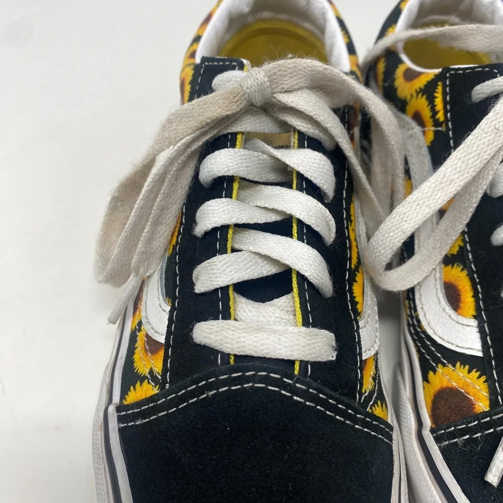 Vans Off the Wall Sunflowers Lace up Low‎ Top Shoes US Junior Girls Size 4